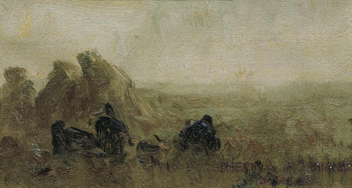 Theodor von Hörmann, Dämmerung, um 1890, Öl auf Leinwand, 7,2 x 13,4 cm, Belvedere, Wien, Inv.-…