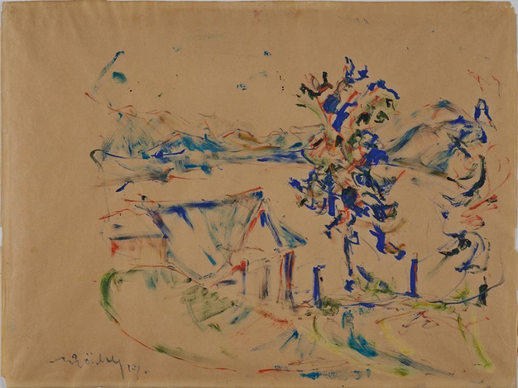 Herbert Boeckl, Wörthersee-Landschaft, 1919, Aquarell auf Papier, 34 × 45,5 cm, Belvedere, Wien…