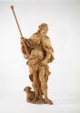 Giovanni Giuliani, Der heilige Rochus, um 1710/1712, Lindenholz, H: 173 cm, Belvedere, Wien, In ...