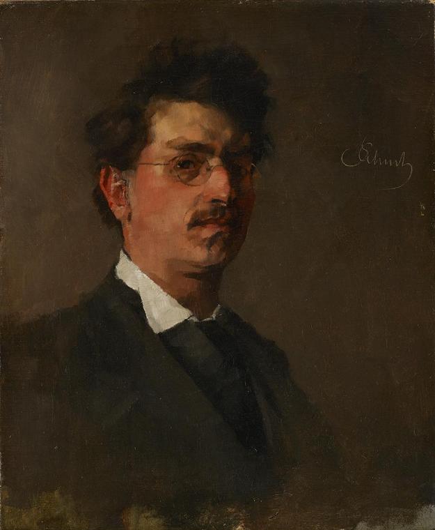 Carl Schuch, Selbstporträt, um 1875/1876, Öl auf Leinwand, 56 × 46 cm, Belvedere, Wien, Inv.-Nr…