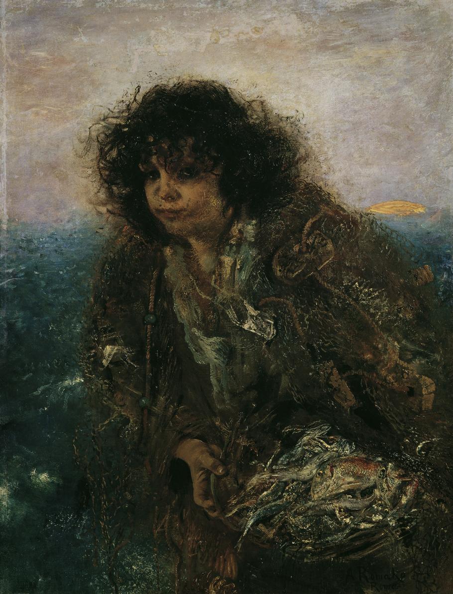 Anton Romako, Italienisches Fischerkind, um 1870/1875, Öl auf Leinwand, 90 x 70 cm, Belvedere, …