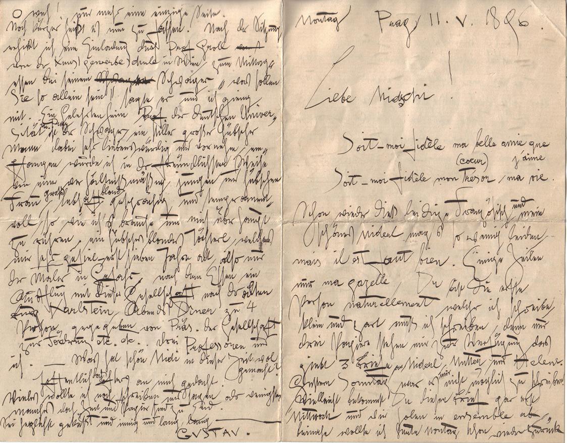 Gustav Klimt, Brief von Gustav Klimt an Emilie Flöge, 11.5.1896, Feder in schwarzer Tusche auf …
