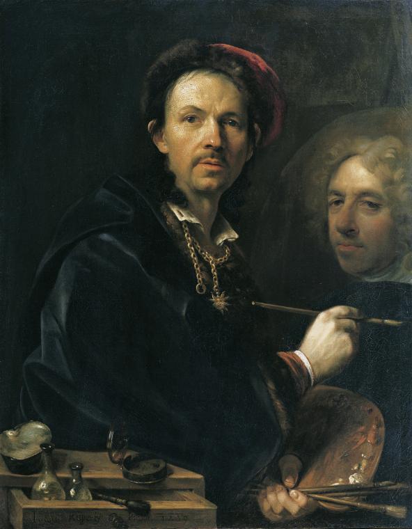 Johann Kupetzky, Selbstbildnis an der Staffelei, 1709, Öl auf Leinwand, 94 x 75 cm, Belvedere, …