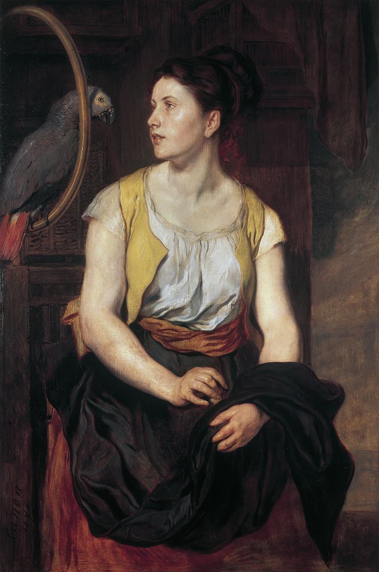 Hans Canon, Mädchen mit Papagei, 1876, Öl auf Leinwand, 126 x 84,6 cm, Belvedere, Wien, Inv.-Nr…