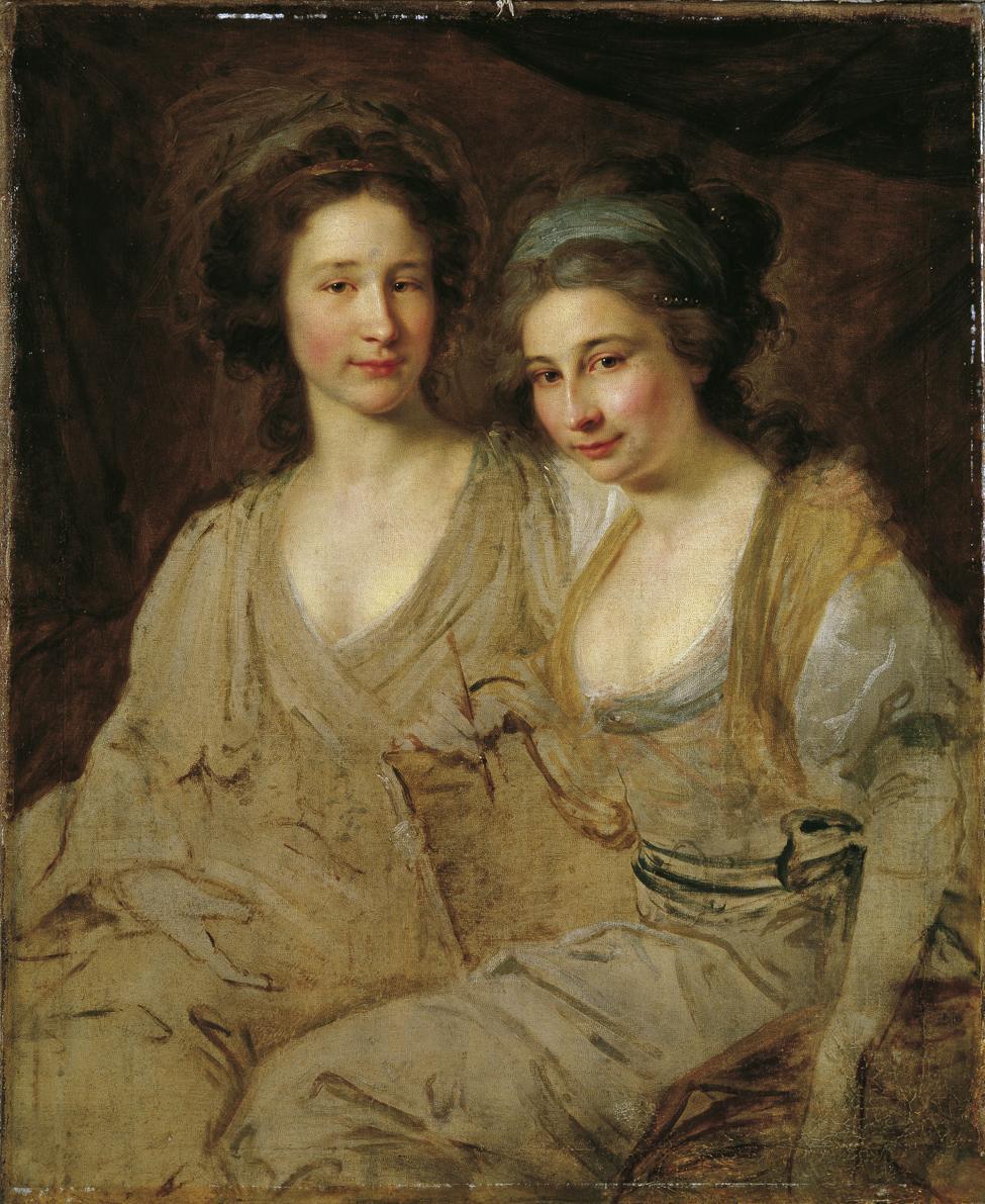 Johann Baptist Lampi, Die Gräfinnen Zoë und Adelaide von Tomatis, 1788–1789, Öl auf Leinwand, 9 ...