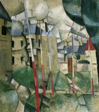 Fernand Léger, Dorflandschaft, 1912–1913, Öl auf Leinwand, 91 x 81 cm, Belvedere, Wien, Inv.-Nr ...