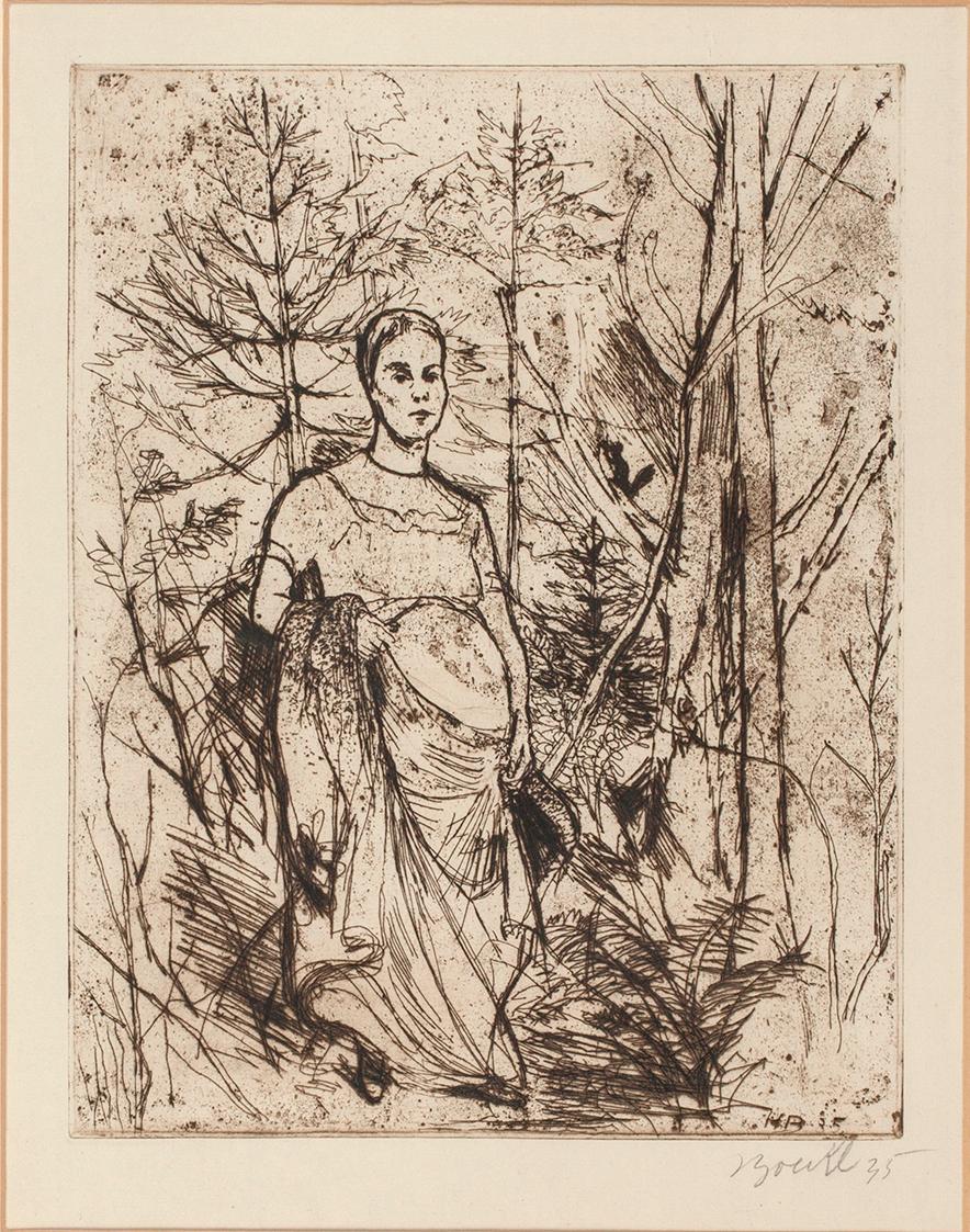 Herbert Boeckl, Maria Boeckl, 1935, Radierung auf Papier, 33 × 25,5 cm, Belvedere, Wien, Inv.-N…