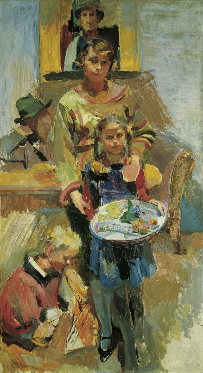 Franz Wiegele, Familienbildnis Isepp, 1927/1928, Öl auf Leinwand, 180 x 100 cm, Belvedere, Wien…