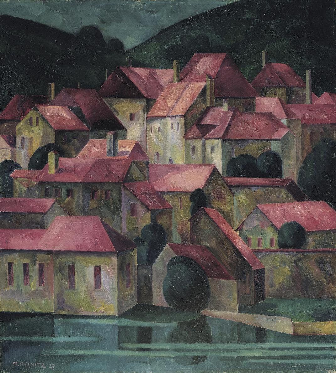 Maximilian Reinitz, Rote Dächer, 1927, Öl auf Leinwand, 61 x 54,5 cm, Belvedere, Wien, Inv.-Nr.…