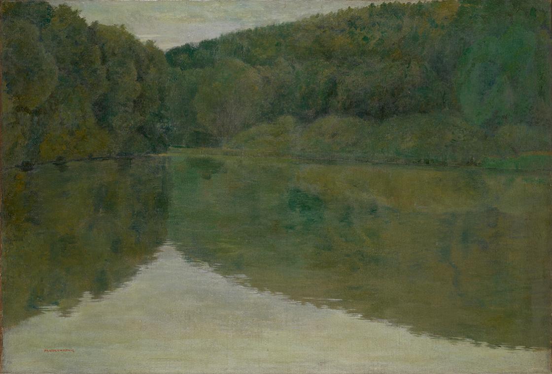 Friedrich König, Der stille Teich, um 1910, Öl auf Leinwand, 68 x 100 cm, Belvedere, Wien, Inv.…