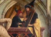Michael Pacher, Geißelung Christi, vor 1497/1498, Detail, Malerei auf Zirbenholz, 113 x 139,5 c…