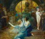 Eduard Veith, Jungbrunnen, Detail, um 1890, Öl auf Leinwand, 110 × 160 cm, Belvedere, Wien, Inv…
