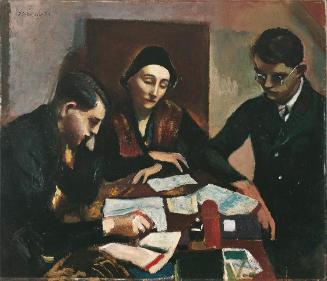 Josef Dobrowsky, Lehrstunde, 1934, Öl auf Leinwand, 101,5 x 118,5 cm, Belvedere, Wien, Inv.-Nr.…