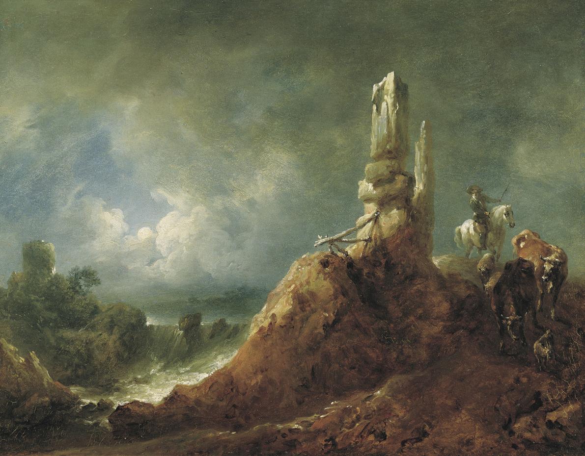 Johann Christian Brand, Abendlandschaft, 1771, Öl auf Holz, 29 x 36 cm, Belvedere, Wien, Inv.-N…