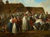 Michael Neder, Husareneinquartierung, 1836, Öl auf Holz, 40 x 53,5 cm, Belvedere, Wien, Inv.-Nr…