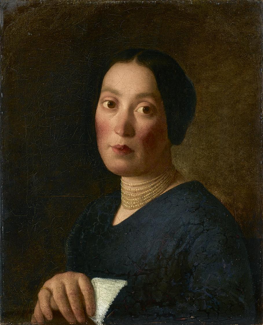 Michael Neder, Elisabeth Musch im Alter von 24 Jahren, 1848, Öl auf Leinwand, 42 x 34 cm, Belve ...