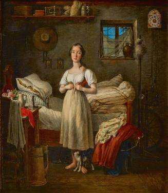 Michael Neder, Morgentoilette eines Mädchens, 1836, Öl auf Holz, 35 x 30 cm, Belvedere, Wien, I…