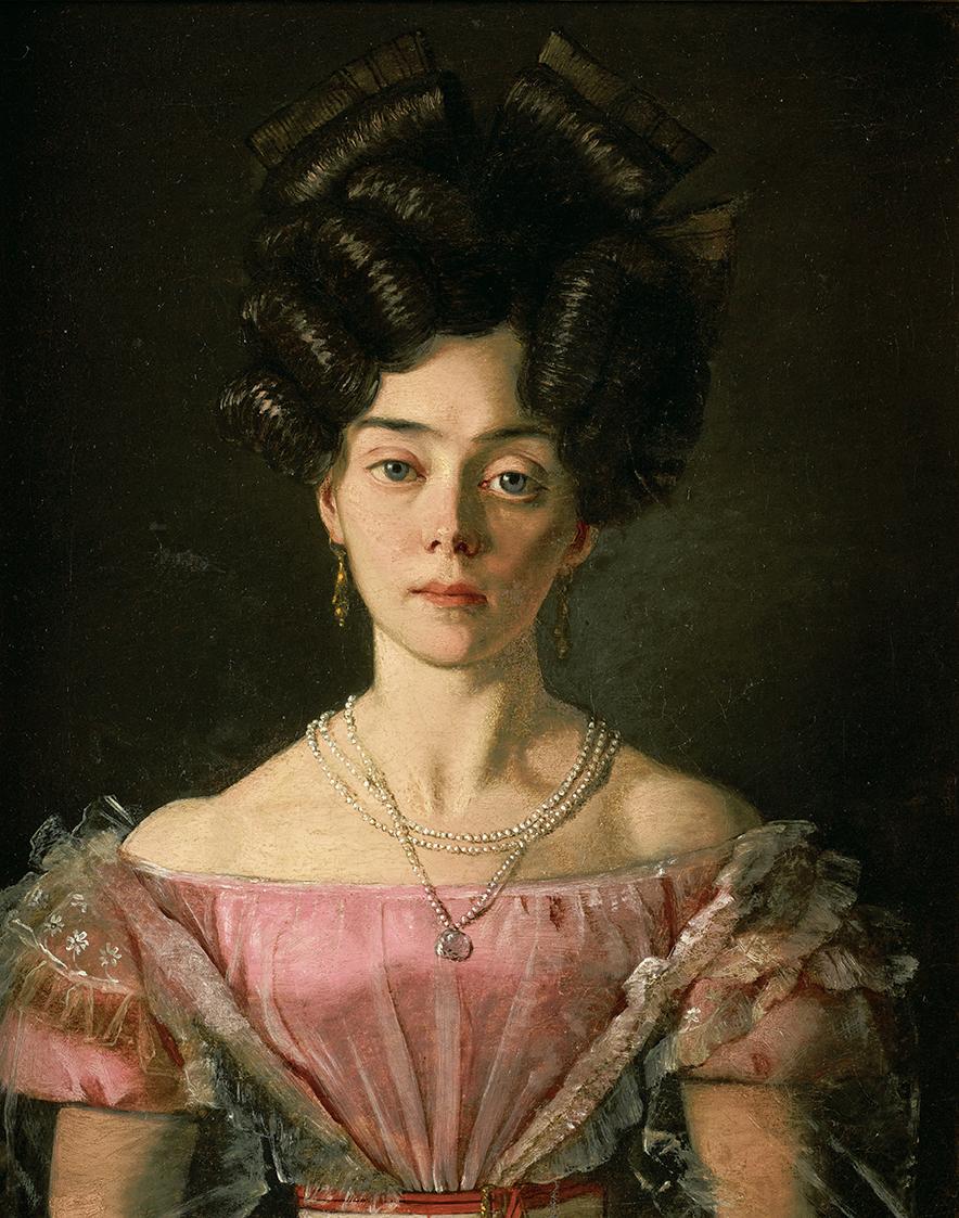 Michael Neder, Junge Dame, 1829, Öl auf Leinwand, 33,5 x 26,5 cm, Belvedere, Wien, Inv.-Nr. 509…