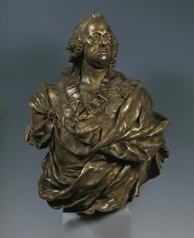 Franz Xaver Messerschmidt, Kaiser Franz I. Stephan von Lothringen, 1760, Bronze, feuervergoldet…