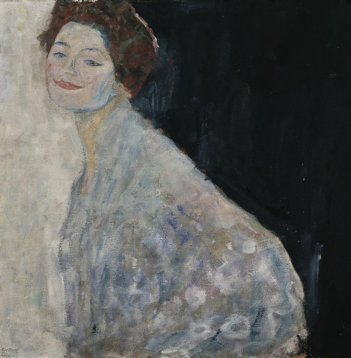 Gustav Klimt, Dame in Weiß, 1917/1918, Öl auf Leinwand (unvollendet), 70 x 70 cm, Belvedere, Wi…