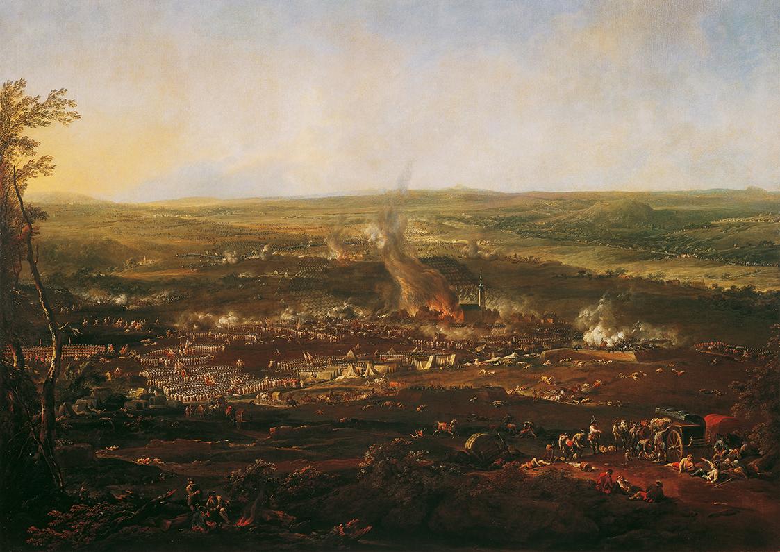 Johann Christian Brand, Die Schlacht bei Hochkirch, nach 1769, Öl auf Leinwand, 158 x 222 cm, B…