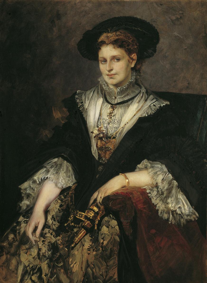 Hans Makart, Porträt Bertha von Piloty, 1872–1873, Öl auf Leinwand, 126 x 92,5 cm, Belvedere, W…