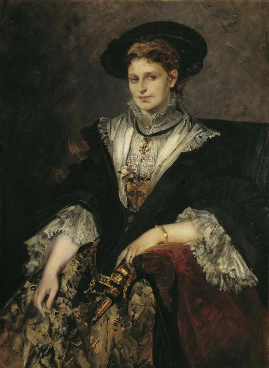 Hans Makart, Porträt Bertha von Piloty, 1872–1873, Öl auf Leinwand, 126 x 92,5 cm, Belvedere, W…