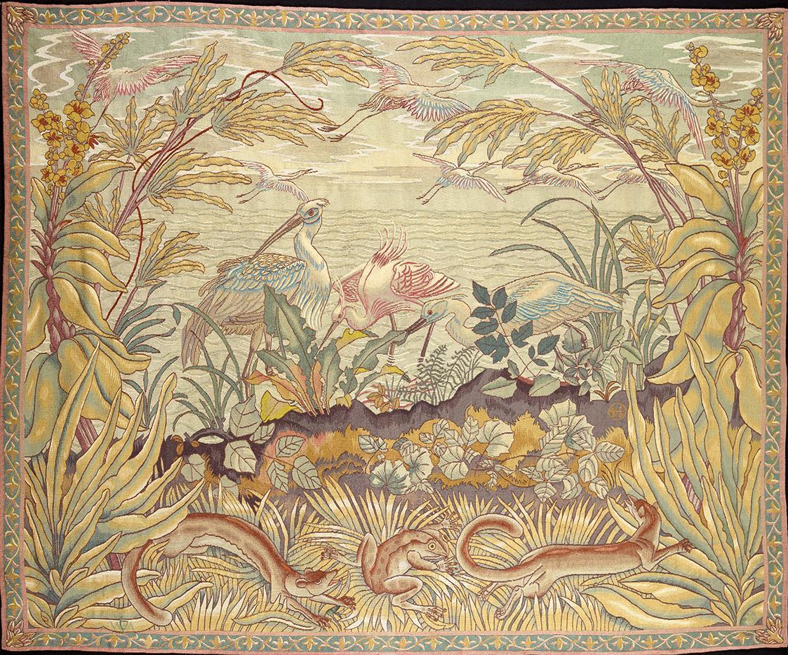 Robin Christian Andersen, Landschaft mit Reihern, 1926, Gobelin, 176 x 207 cm, Belvedere, Wien,…