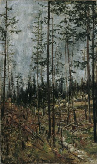 Theodor von Hörmann, Waldschlag bei Gödöllö, um 1879, Öl auf Leinwand, 57,5 x 34,5 cm, Belveder…