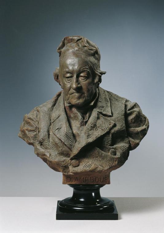Viktor Tilgner, Der Geologe Ami (Amedée) Boué, 1878, Terrakotta, H: 60 cm, Belvedere, Wien, Inv…