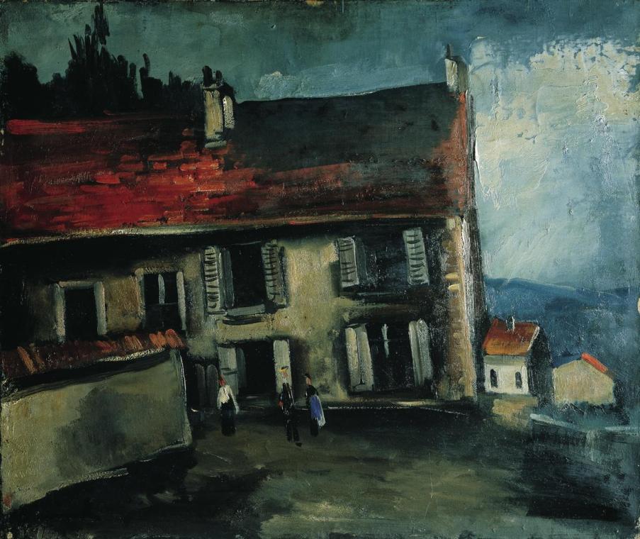 Maurice de Vlaminck, Häuser, um 1920, Öl auf Leinwand, 46 x 55 cm, Belvedere, Wien, Inv.-Nr. 22…