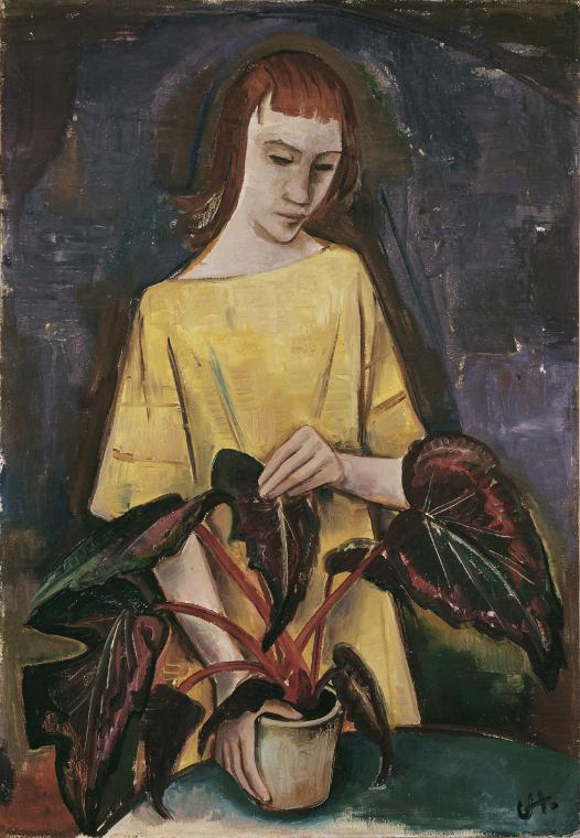 Karl Hofer, Mädchen mit Blattpflanze, 1923, Öl auf Leinwand, 105 x 74 cm, Belvedere, Wien, Inv.…