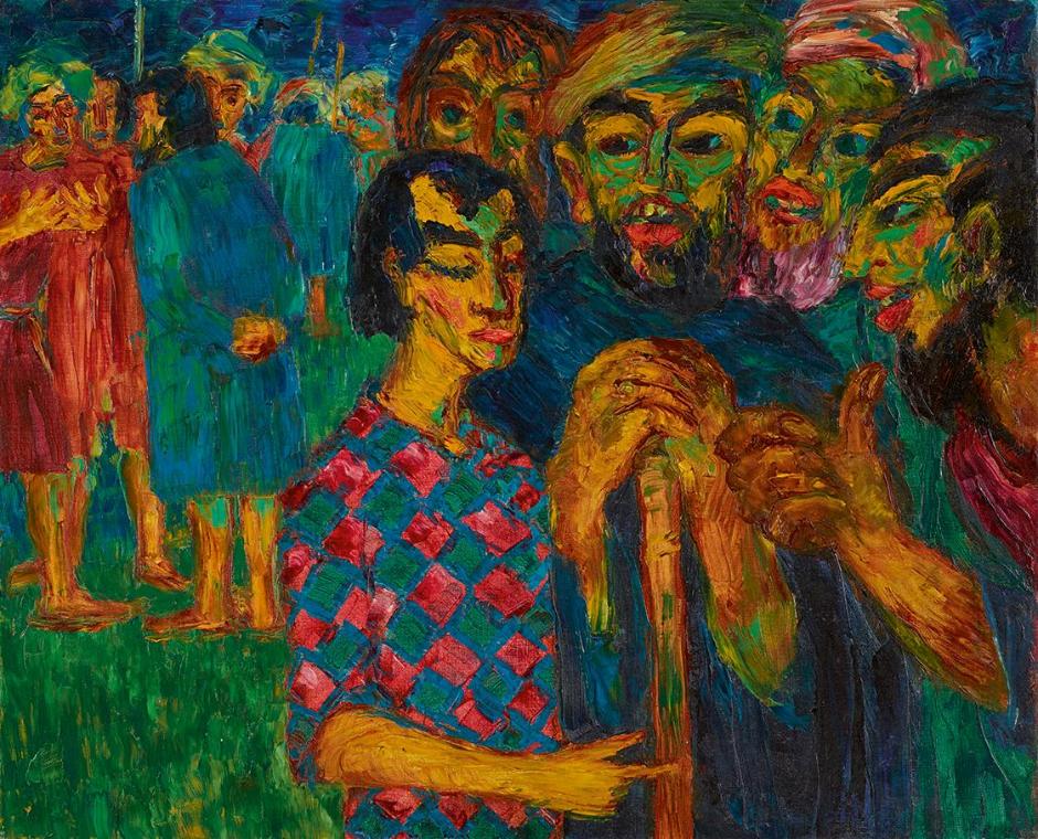 Emil Nolde, Josef erzählt seine Träume, 1910, Öl auf Leinwand, 86 x 106,5 cm, Belvedere, Wien,  ...