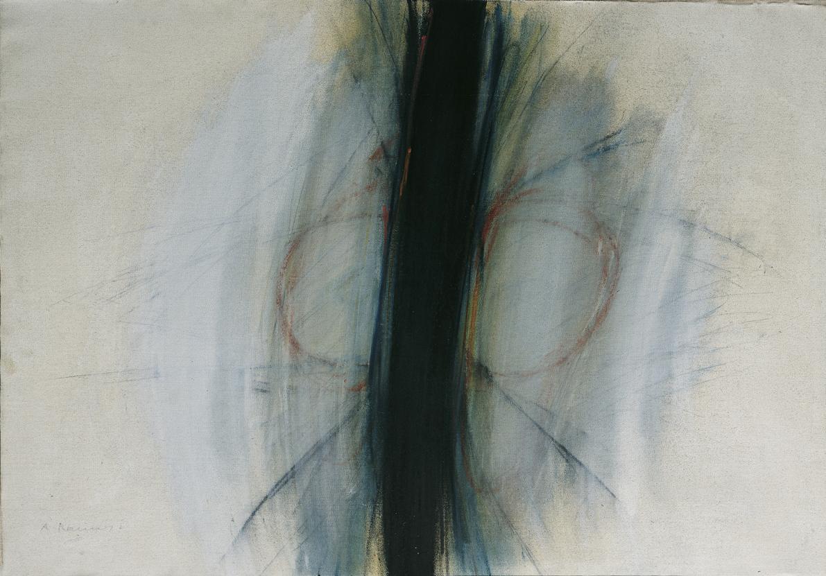 Arnulf Rainer, Vertikale, 1963, Mischtechnik: Ölkreide, Ölfarbe, Fixationsbesprühung, 73,5 x 10…