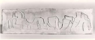 Fritz Wotruba, Studie für Matzleinsdorfer Relief, um 1953, Gips, geritzt, bemalt, 27,3 × 96,7 ×…