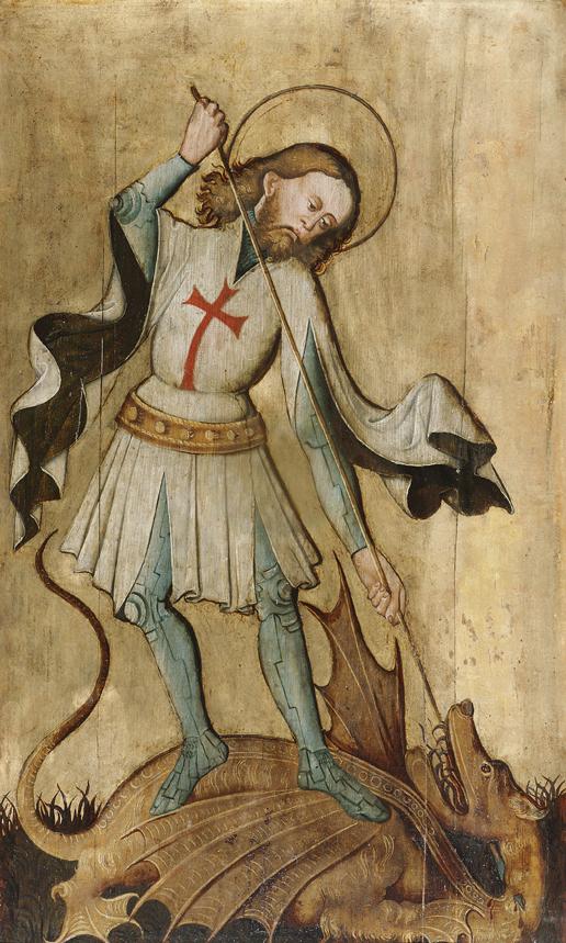 Hl. Georg als Drachentöter, um 1420/1430, Malerei auf Fichtenholz, 92 x 56 cm, Belvedere, Wien,…