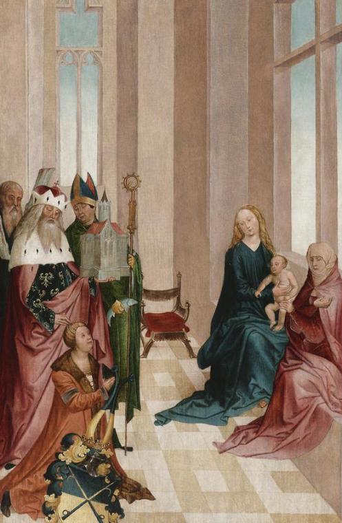 Rueland Frueauf d. J., Votivtafel mit hl. Anna Selbdritt und den Heiligen Leopold, Ulrich und A…