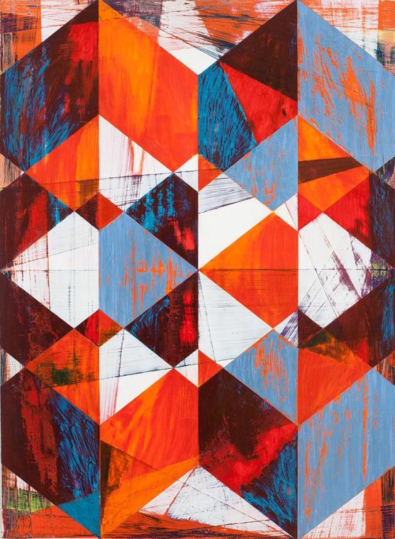Bernd Ribbeck, Ohne Titel, 2013, Acrylfarbe und Pigmentmarker auf Mitteldichter Holzfaserplatte…