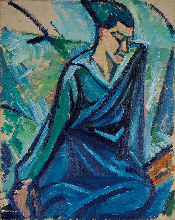 Helene von Taussig, Figurale Ausdrucksstudie, 1920/1930, Öl auf Leinwand, 58 × 45,5 cm, Leihgab…
