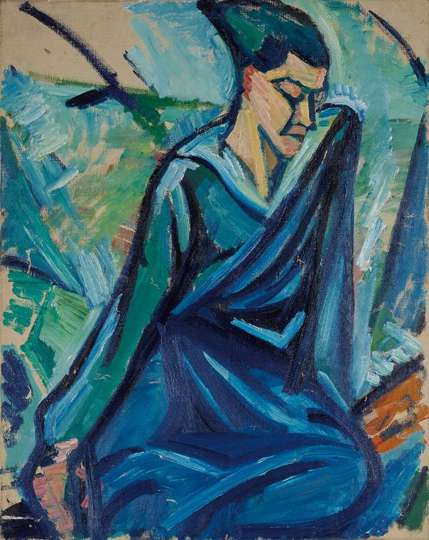 Helene von Taussig, Figurale Ausdrucksstudie, 1920/1930, Öl auf Leinwand, 58 × 45,5 cm, Leihgab ...