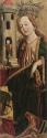 Friedrich Pacher (Umkreis), Hl. Barbara (Innenseite), um 1490, Malerei auf Zirbenholz, 62 x 22 …