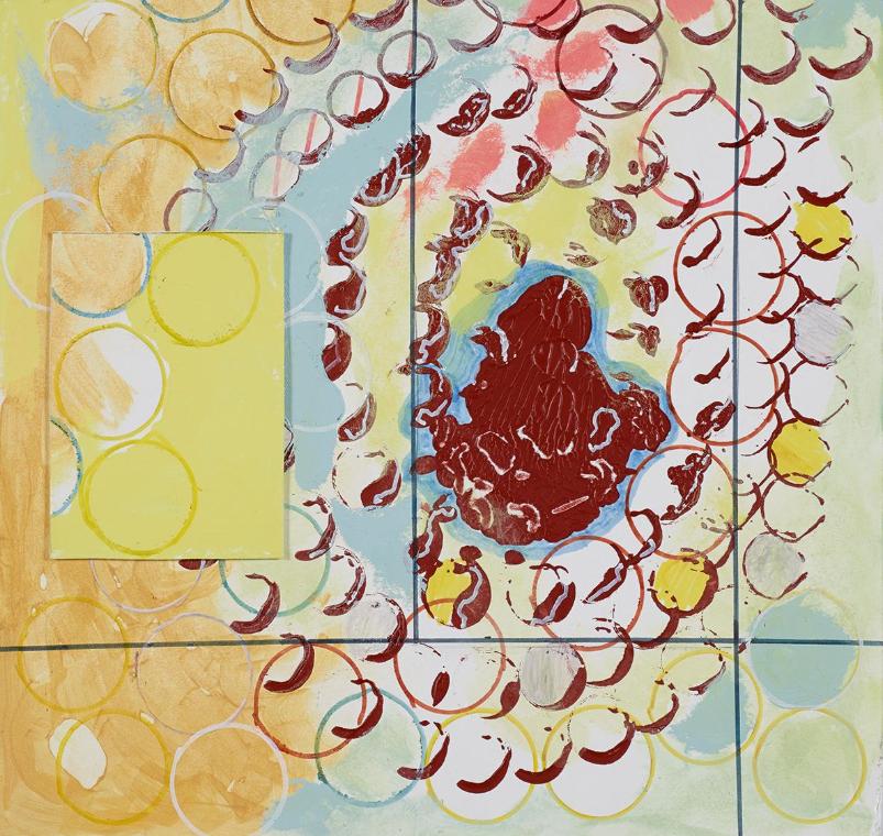 Oswald Oberhuber, Frosch, 2010, Mischtechnik auf Karton, 27,4 × 29,4 cm, Schenkung des Künstler…