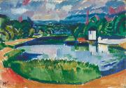 Max Pechstein, Krumme Lanke, um 1912, Öl auf Leinwand, 49,5 x 72,5 cm, Belvedere, Wien, Inv.-Nr…