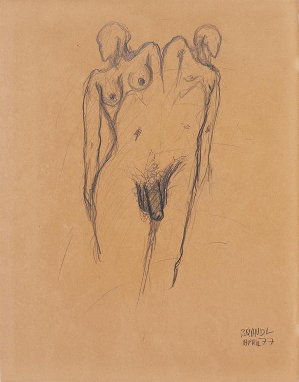 Herbert Brandl, Akt, 1977, Bleistift auf Papier, Blattmaße: 39,7 × 30,7 cm, Belvedere, Wien, In…