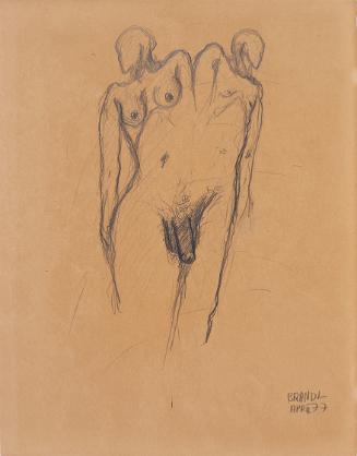 Herbert Brandl, Akt, 1977, Bleistift auf Papier, Blattmaße: 39,7 × 30,7 cm, Belvedere, Wien, In…