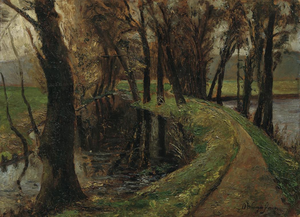 Olga Wisinger-Florian, Allee am Weiher, Öl auf Karton, 37,5 x 52 cm, Belvedere, Wien, Inv.-Nr. …