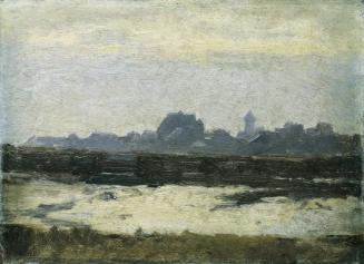 August von Pettenkofen, Blick auf eine Stadt, Öl auf Holz, 16,5 x 23 cm, Belvedere, Wien, Inv.-…