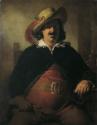 Friedrich von Amerling, Der Landschaftsmaler Ignaz Raffalt (1800–1857) als Falstaff, 1853, Öl a…