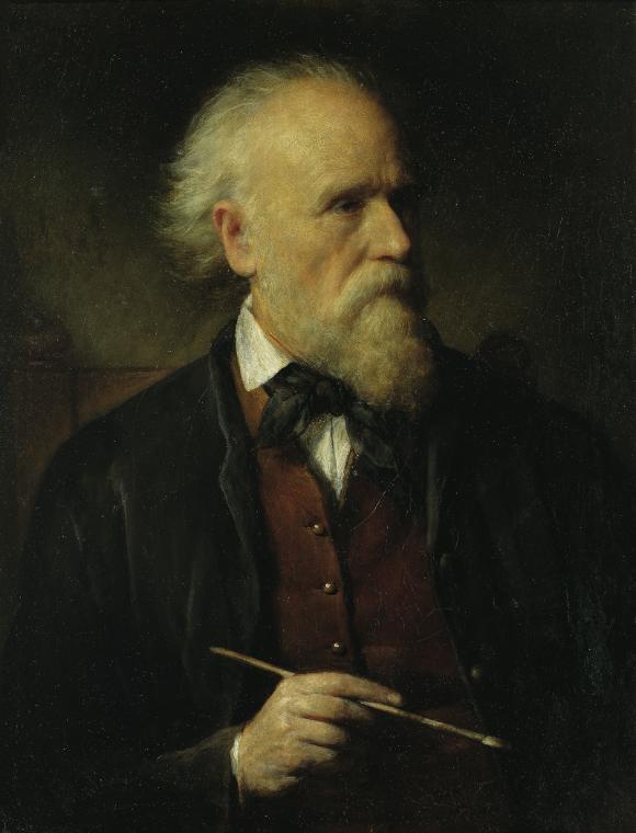 Friedrich von Amerling, Selbstporträt mit Pinsel in der Hand, 1875, Öl auf Leinwand, 76,3 x 61 …