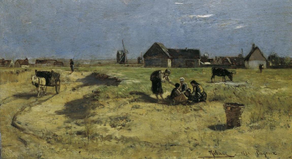 Rudolf Ribarz, Landschaft aus Cayeux, 1881, Öl auf Holz, 24 x 41,5 cm, Belvedere, Wien, Inv.-Nr…